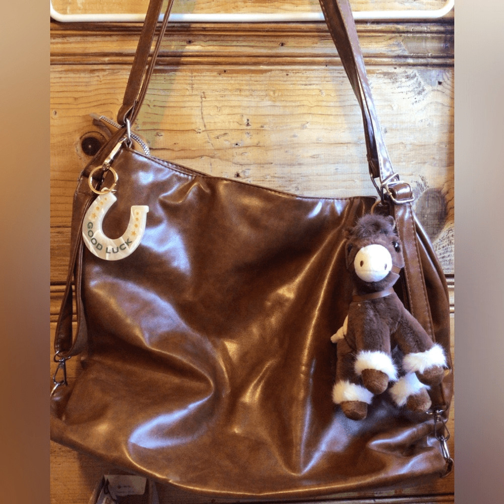 NEW ! Upcycled Brown Vegan Leather Women's Bag